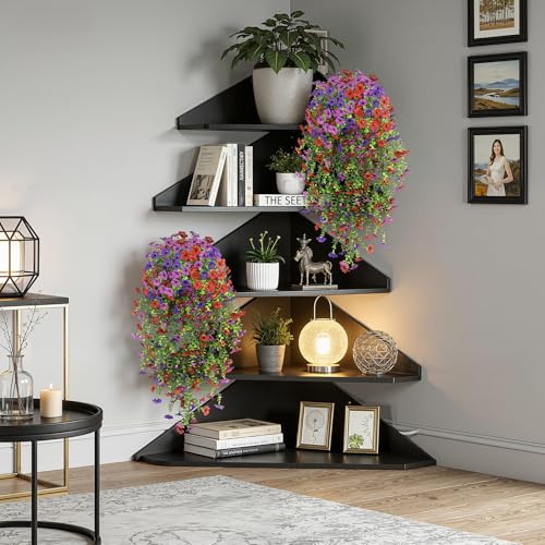 Alupssuc 4PCS Artificial Hanging Flowers UV Resistant Silk Daisy, 4 Colors - color: Red Brown Purple Deep Purple