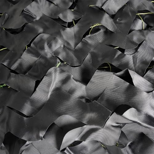 Sposuit Camo Netting - Camouflage Net 10x20 20x20 10x10 5x10 5x20, Military Camo Netting for Hunting Bulk Roll, Camo Tarp Sunshade Net for Party Decorations, Sunshade, Camping Ghillie Netting - color: Black, size: 10ft x 20ft(3M x 6M)