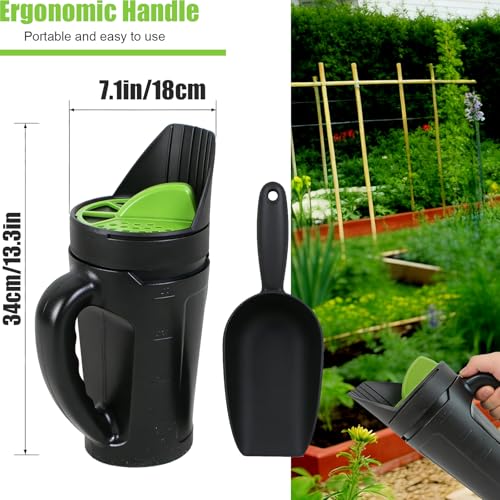 Handheld Spreader 80 Oz Large Capacity, Multi-Use Lawn Spreader with Adjustable Openings, Hand Spreader Shaker for Grass Seed, Fertilizer, Ice Melt & Snow Salt, Ideal for Garden, Yard & Lawn Care