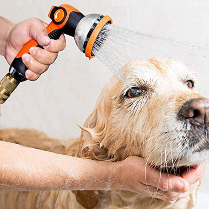 Garden Hose Spray Nozzle,10 Hose Metal Duty Watering Patterns Thumb Control On Off Valve, High Pressure Nozzle Sprayer for Plants, Car Wash,Cleaning,Showering Pets - color: Orange