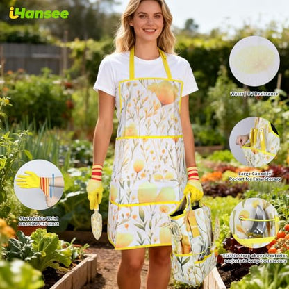 Yellow Garden Tools Set 10 Pieces, Gardening Gifts for Women - color: yellow