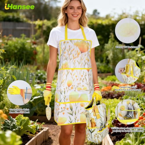 Yellow Garden Tools Set 10 Pieces, Gardening Gifts for Women - color: yellow