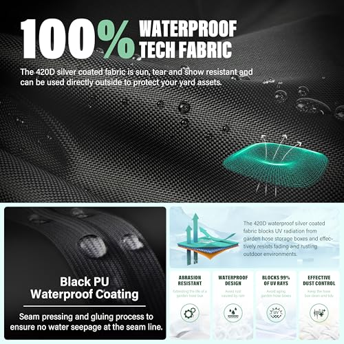 Garden Hose Holder Cover , Extends Hose & Hose Holder Lifespan,Weatherproof Protection Against Rain, Sun & Snow – Universal Fit for Hose Hangers (Black Cover Only) - color: Black - Hose Holder Cover, size: 0-200FT