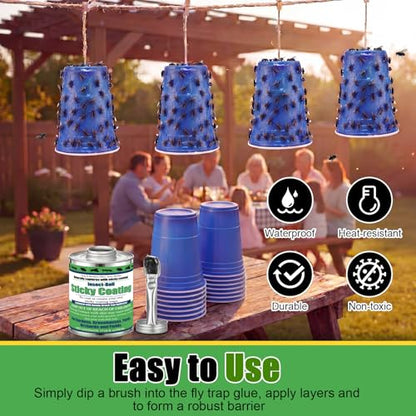 1 Pack Sticky Coating Insect Trap with Brush, Tree Barrier,16 Oz - size: 16 oz