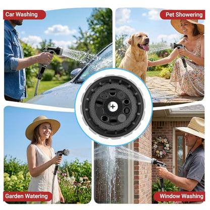 Lefree 150ft Stainless Steel Garden Hose with 10 Function Spray Nozzle - color: Gray, size: 150FT