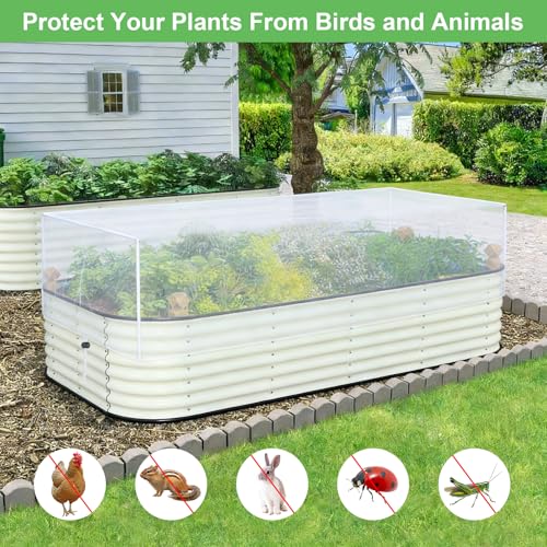 2 Pack Garden Netting for Raised Beds, Raised Beds Bug Net with Drawstring