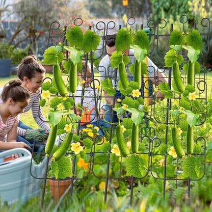 Cucumber Trellis for Raised Bed, Metal Rustproof A-Frame Garden Trellis, Outdoor Heavy Duty Climbing Plants Support for Cucumber, Vegetables, Vine, Expandable Height & Width - size: 20 Pack-17in(H)x12.6in(L)