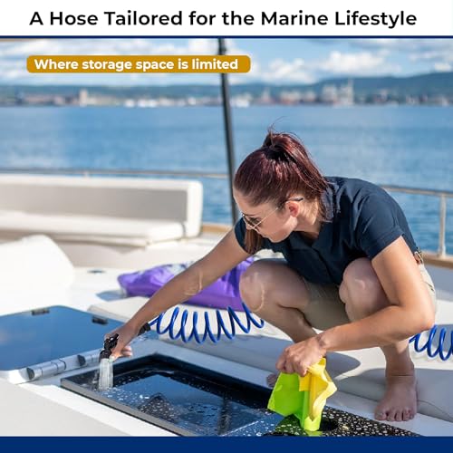 SpringHose Boat Washdown Hose with Nozzle, 3/8-in x 15-ft, Blue - color: Blue with Nozzle, size: 15-Foot