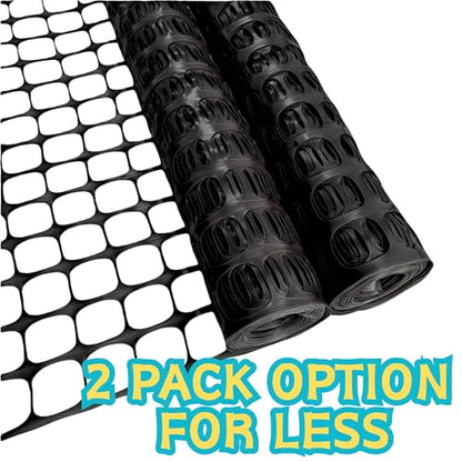 PotatoLife 4'x100' Plastic Mesh Fence for Garden with 100 Zip Ties, Black - color: Black, size: 4' x 100' (8.73 lb)