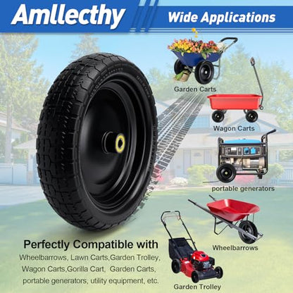 13" Wheelbarrow Tires for Gorilla Cart 5/8" Axle Bore Hole 2.17"Offset Hub