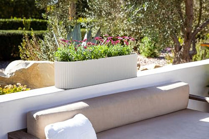 Veradek Demi Series Window Box Planter - Round Outdoor Planter - color: White, size: 36 inch