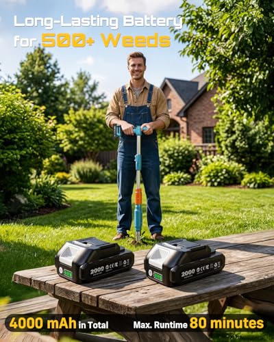 Seesii Electric Stand Up Weed Puller Tool with 2 x 2000mAh Batteries