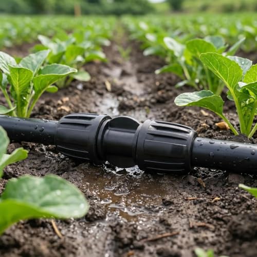 QRITY 1/2 Inch Drip Irrigation Fittings Lock Barbed Straight Connectors - size: C