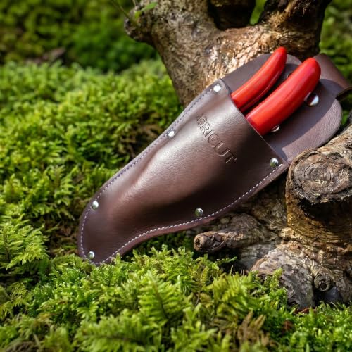 AGRICUT Hand Pruners with Sheath, Gardening Shears Scissors with Sheath - style: Aluminum Handle, High Carbon Steel PRO with Sheath