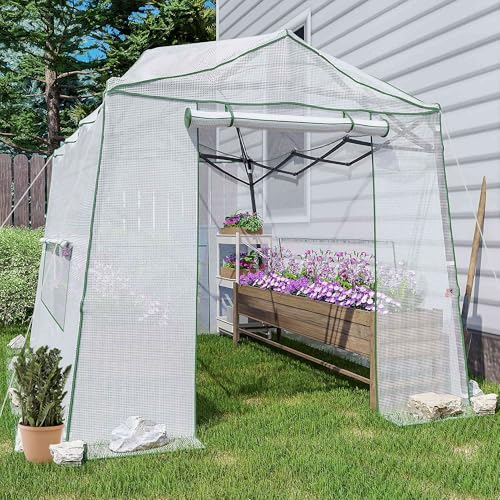 11 x 8.5 ft Pop?up Walk?in Greenhouse for Outdoor Winter Plant Protection - color: White, size: 11' x 8.5'