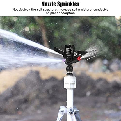 Haofy Impact Sprinkler, 5PCS Garden Impulse Sprinkler, 3/4in DN20 Male Thread, Black
