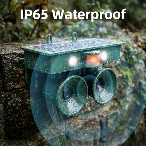 2026 New Ultrasonic Bird Repeller Solar Powered Outdoor Motion Activated Bird Pigeon Deterrents for Outside with Flash Light IP65 Woodpecker Goose Repellent Devices for Rooftops Porch Patio Balconies