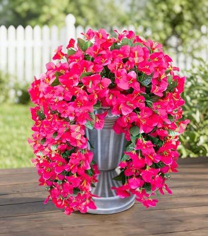 2 PCS Bougainvillea Artificial Hanging Flowers Plant for Outdoors, Hot Pink - color: Hot Pink
