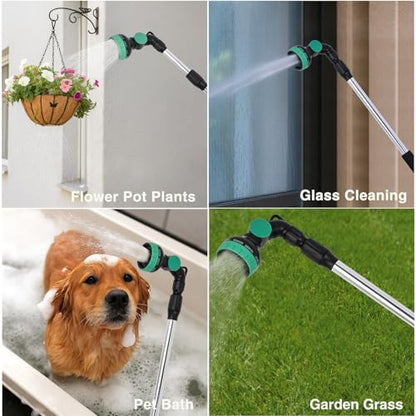 Yesker Watering Wand for Garden Hose, 36-54 Inch Adjustable, 10 Spray Patterns, Sprayer Wand with Pivoting Head, Garden Hose Nozzle with Thumb Flow Control, Ideal for Water Hanging Baskets and Shrubs - size: 36-54 Inch (Telescopic)
