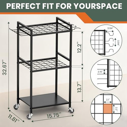 SPACECARE Garden Tool Organizer with Wheels, Up to 35 Long-Handled Tools - style: RACK-with Wheels