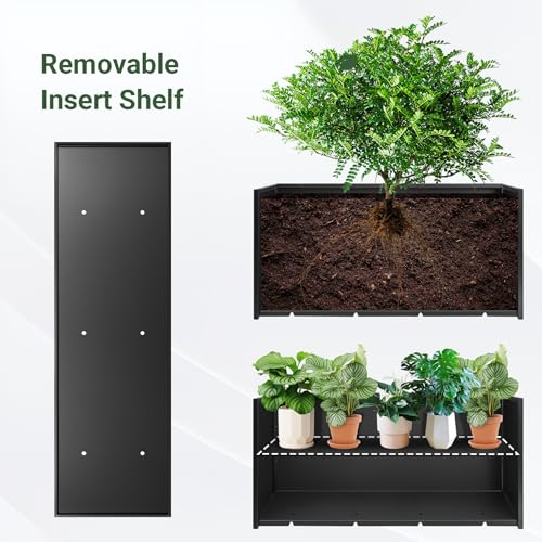 Metal Planter Box 46” x 16” x 16”, Tall Rectangle Planter Box - size: 46"L x 16"W x 16"H