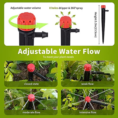 50 pcs Drip Irrigation Emitters Drip Emitters for 1/4" Drip Irrigation Tubing Adjustable 360 Degree Water Flow Irrigation Drip Heads Drip Irrigation Spray Emitters for Plant Watering System - size: 50 Pcs Drip Spray Emitters