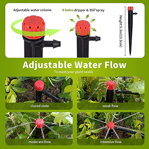 50 pcs Drip Irrigation Emitters Drip Emitters for 1/4" Drip Irrigation Tubing Adjustable 360 Degree Water Flow Irrigation Drip Heads Drip Irrigation Spray Emitters for Plant Watering System - size: 50 Pcs Drip Spray Emitters