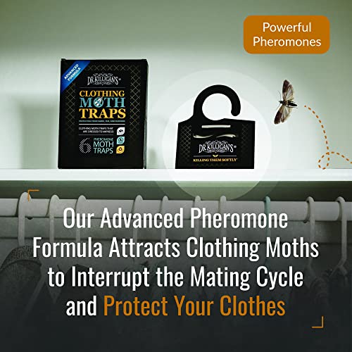 Dr. Killigan's Premium Clothing Moth Traps with Pheromones (Black, 6 Traps) - color: Black