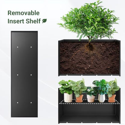 Metal Planter Box 42" x 16” x 18”, Large Rectangular Window Box - size: 42"L x 16"W x 18"H