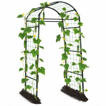 Garden Arch Cucumber Trellis for Climbing Plants 6.7ft Black - size: 78.7 x 31.5 x 31.5 in, Arch, Black