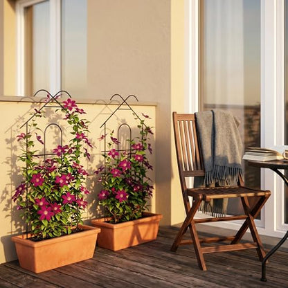 ARIFARO 4 Pack 32" Metal Garden Trellis for Climbing Plants Outdoor - size: 32 inch