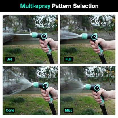 Besiter Garden Hose Nozzle Sprayer High Pressure Water Hose Nozzle with 4 Patterns with Adjustable Spray for Car Washing, Garden Watering, Patio Cleaning and Pets (Blue) - color: Lightblue