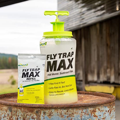 RESCUE! Fly Trap Max – Extra Large Reusable Outdoor Fly Trap - size: 1 Trap