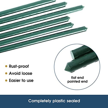 NANOPRETTY 6 FT Garden Stakes for Outdoor Plant Tree Stakes and Supports - size: 6 FT-10 Pack