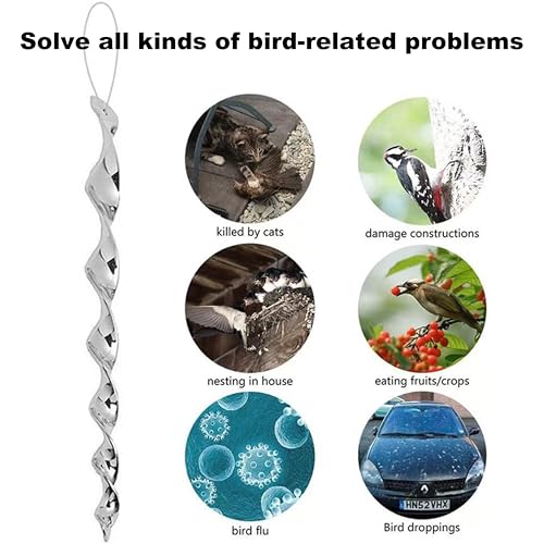 15Pcs Woodpecker Deterrent for House – Bird Reflectors and Deterrent Spinners for Outside – Premium Material, Easy to Use, Drive Birds Away, House Decorations, Wide Applications
