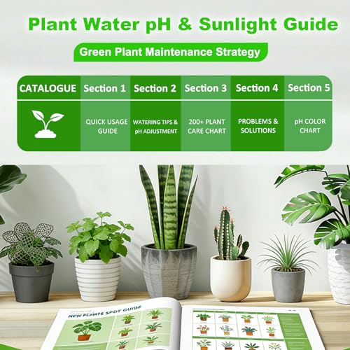 Soil Moisture Meter - Included 200+ Plants Care Guide, 80 pH Test Strips & Sample Tube, Soil Water Tester, Soil Hygrometer Sensor Tool for Garden, Lawn, Farm Plants Care, No Battery Needed - color: Light Wood