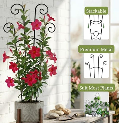 2 Pack 33 inch Plant Trellis for Climbing Plants Outdoor/Indoor, Expandable Large Metal Garden Trellis for Climber Plants, Sturdy Houseplant Support Stakes for Potted Vine Ivy Pothos Monstera - size: 33in/2Pack,Style 1