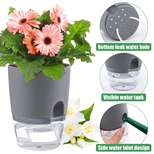 Aulock 6 pcs Self Watering Plant Pots for African Violet, 4.1/3.2 in