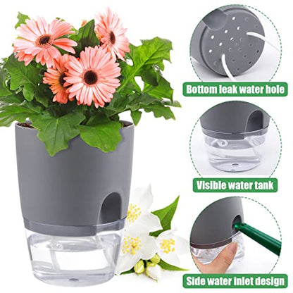 Aulock 6 pcs Self Watering Plant Pots for African Violet, 4.1/3.2 in