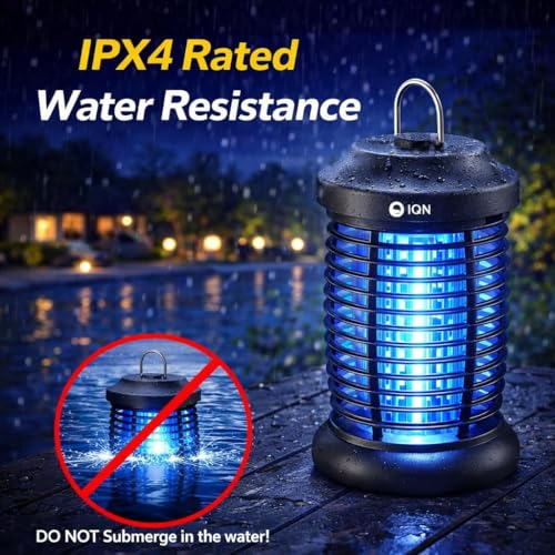 Bug Zapper Outdoor, Electric Plug-in Mosquito Zapper with 15W UV Light - color: Matte Black