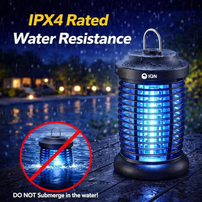 Bug Zapper Outdoor, Electric Plug-in Mosquito Zapper with 15W UV Light - color: Matte Black