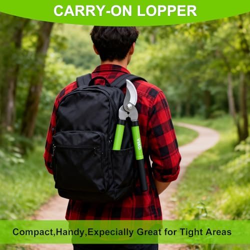 2Pcs High Carbon Steel Bypass Hand Loppers & SK5 Pruning Shears Set - style: handle loppers for gardening