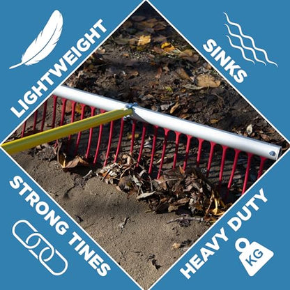Jenlis Weed Raker Heavy Duty Aluminum Weed Removal Rake, Light Weight
