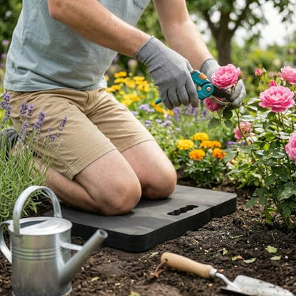 Gardzen 3 Pack Extra Thick Kneeling Pad for Gardening Work, 1.5 Inch Soft NBR Foam Knee Cushion Bathing Baby, Large Smooth Kneeler Mat Yoga Exercise, 18x11, Black - size: 18"x11"x1.5" - 3 Pack