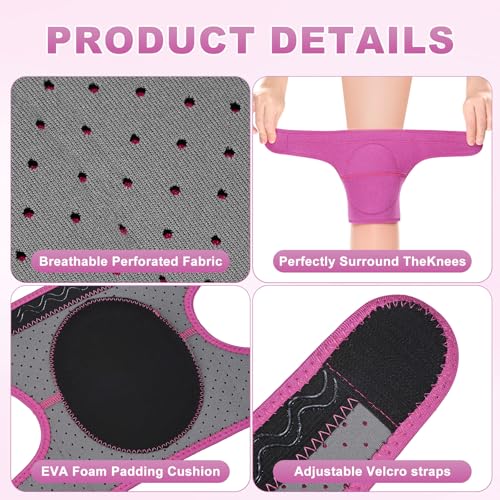 M METERXITY 2-Pack Gardening Knee Pads, Thick Foam Garden Knee Pads with Adjustable Straps for Garden/Construction/Flooring/Cleaning, Suitable for 13"-15" Leg Circumference Size m [Rose Red] - color: Rose Red, size: Medium