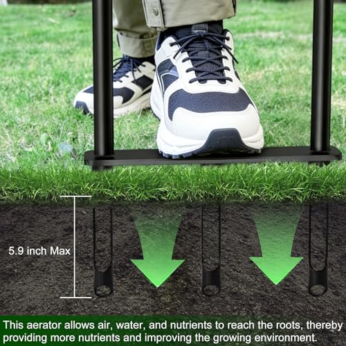Lawn Aerator Tool,Core Aerator Lawn Tool with 3 Prongs,Ergonomic Design Manual Lawn Aerators,Sturdy Grass Aerator for Lawn Health,Soil Yard Aerator