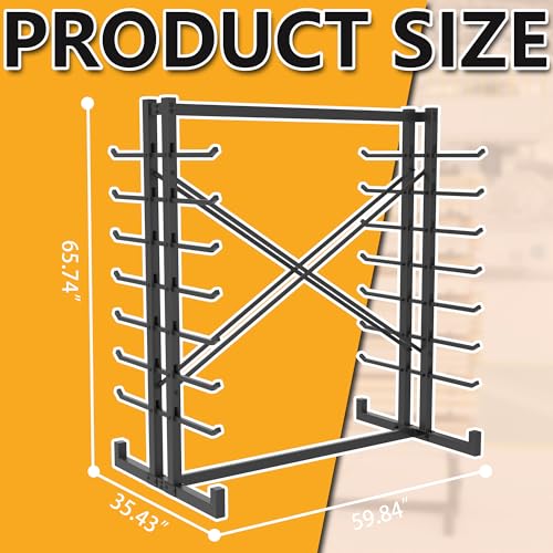 7-Tier Steel Storage Rack,Detachable Lumber Storage Rack,Load 2000 Lbs Heavy Organizer Shelf for Garage Shed Basement(No Wheel) - style: No Wheel