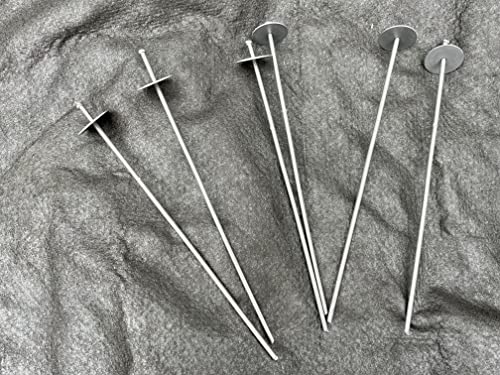Sandbaggy 12 Inch Circle Top Pins | Industrial Grade 6 Gauge Steel | Great for Hard & Rocky Soil | Holds 10X Better | Landscape Staples SOD Garden Stakes Weed Barrier (12 Inch - 50 Pcs) - size: 12 Inch - 50 Pcs