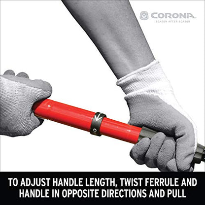 Corona GT 3050 Extendable Handle Rake, Extends reach to 34 inches, Red, 18"-36" - style: Rake