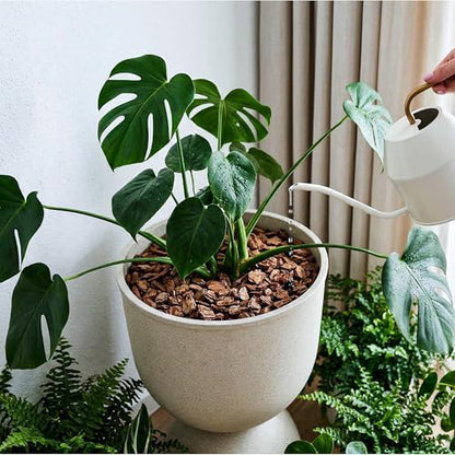 KOL 18 Inch Tall Planters, Beige Plastic Urn Planters, 2 Pack - color: Beige, size: Bundle: 18"+18"